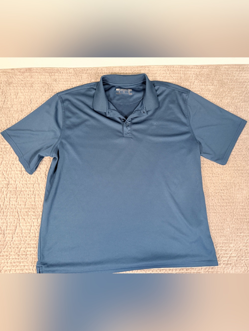 ARIAT TEK Performance Polo Men's XL Blue Moisture-Wicking Golf Casual Shirt